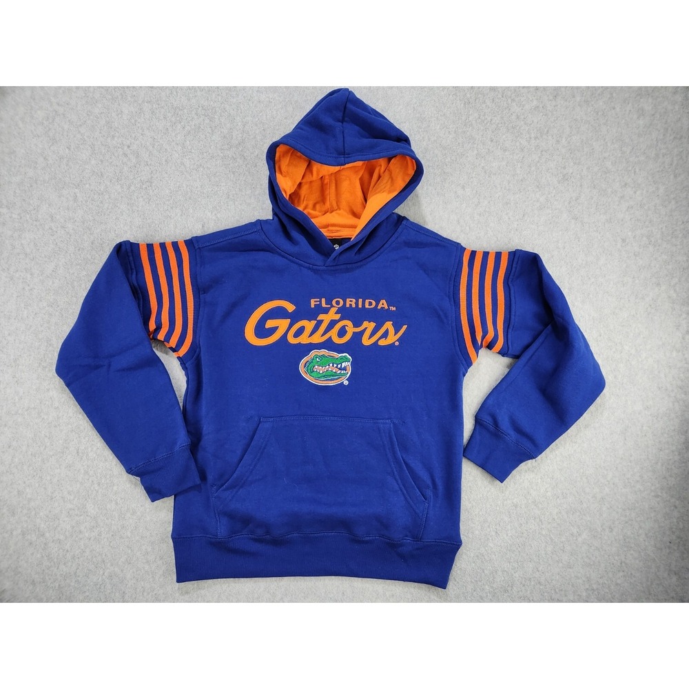 Youth Medium Florida Gators Pullover Hoodie Knit Sleeves University Football Boy